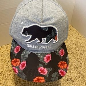 Cali Republic-Hibiscus Flower Brim Baseball Cap Hat
